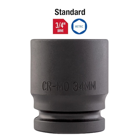 Sunex 3/4 in Drive 34Mm Impact Socket 434M