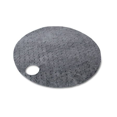 Stardust Spill Products Sorbent Pad, 9.4 gal, 22 in Dia., Universal, Gray, Renewable Natural Fibers 25ECGDRUM