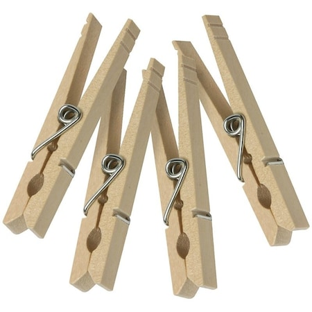 Honey-Can-Do Classic Clothespin, 0.394 in W, 3.3 in L, Birchwood, Natural DRY-01375
