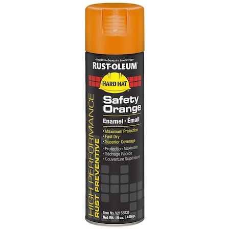 Hard Hat 15 Oz Rust-Oleum Brands Safety Orange Enamel Spray Paint V2155838