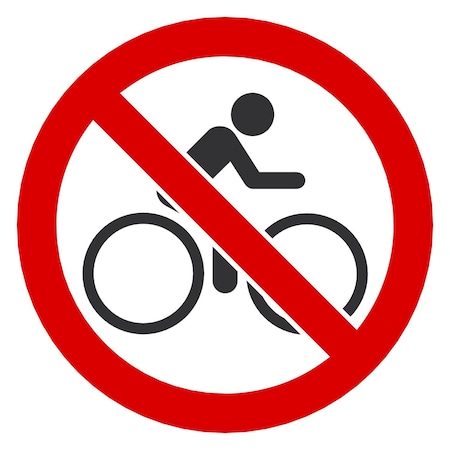 Lyle ISO No Bike Riding Symbol, 10x10, Non-Reflective, White G-1015-NA_10x10