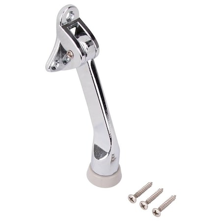Prosource Door Holder, 5-3/8 in L, 1-5/8 in W, 2 in H, Attaches to Door Mounting, Rubber/Zinc, Chrome CL-230CH-PS