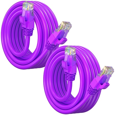 Maximm Cat6 Ethernet Cable 15ft 10Gbps 550MHz UTP, 2PK, Purple, 2PK CAT6-CCA-15FTPUR-2PK