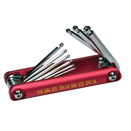 Performance Tool 9-Piece SAE Aluminum Ball End Hex Key Set 20146
