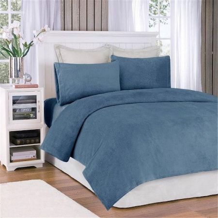 True North By Sleep Philosophy Soloft Plush Sheet Set, Blue Full BL20-0454