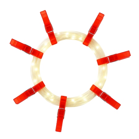 Elegani 36 LED Red Photo Clip String Lights-13ft Decorative Display with 3.5ft Lead, 16.5ft Total Length PH-600177