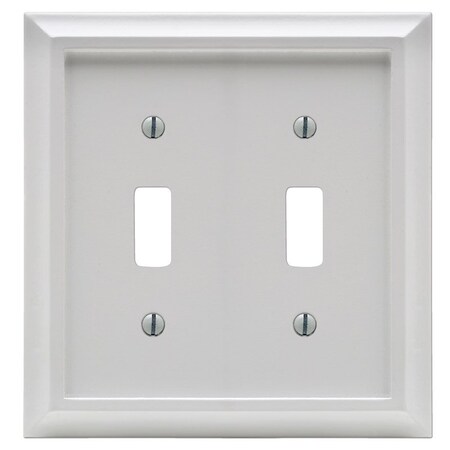 Amerelle Wallplate, 2 -Gang, Wood, White 2040TTW