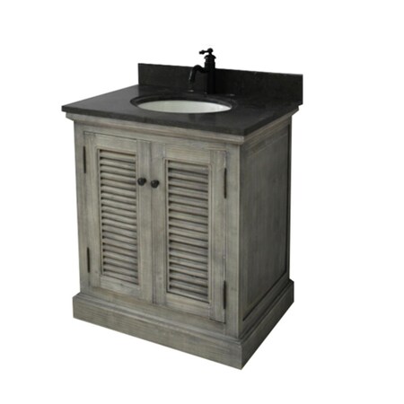 Infurniture WK1931-G plus WK top 31 in. Rustic Solid Fir Sink Vanity In Grey-No Faucet WK1931-G +WK top