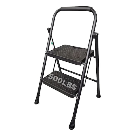 Wrightmaster 2-Step Lightweight Metal Step Stool, 8 ft. Reach, 500 lb. Load Capacity, Portable Step Tools ZOR-YX-2step