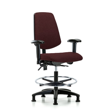 Blue Ridge Ergonomics Fab Med Bench Chair, Bk, CF, Glds, Bur, 6-Way Adjustable, 22" to 29" Height, Burgundy BR-FMBCH-MB-RG-T1-A1-CF-RG-F41