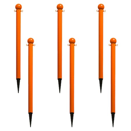Mr. Chain 2" Safety Orange Ground Pole (6-Pack) 91312-6