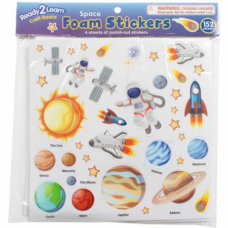 Ready 2 Learn Foam Stickers, Space, 152-Piece Set, 3PK CE10066