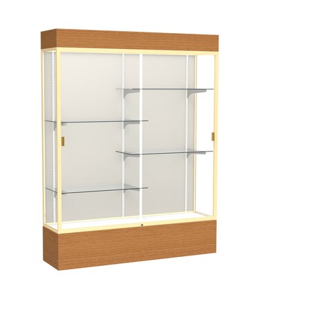 Ghent Lighted Floor Display Case 60x80x16, Plaque, Champange 2175PB-GD-MK
