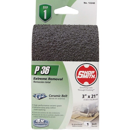 Gator Blade Platinum 3'' x 21'' 36 Grit Coarse Heavy Duty Sanding Belt 7091