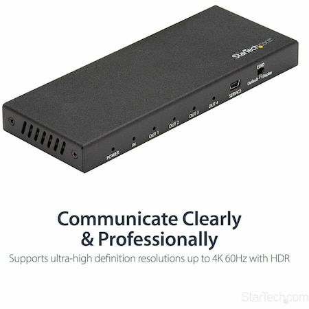 Startech.Com DISPLAYS THE SAME IMAGE WITH SOUND ON 4 SCREENS - SPLITS AN HDMI VIDEO SIGNAL UP ST124HD202