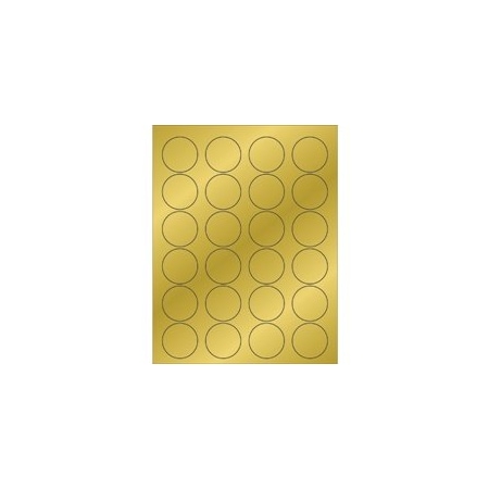 Bubblefast 1 5/8'' Gold Foil Circle Laser Labels-24 Labels per Sheet BFLL216GD