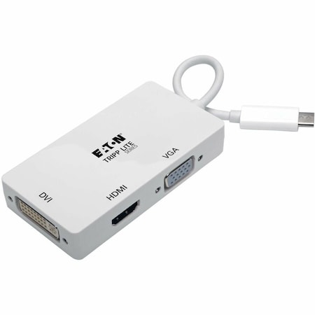 Eaton Tripp Lite series USB C Multiport Adapter M/3xF 4K60Hz HDMI 1080p VGA + DVI Ports White U444-06N-HDV4K6