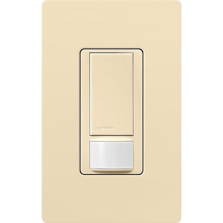 Lutron Wall Mount Sensor, Occupancy, Photocell, Vacancy, Hard Wired, Ivory, 900 sq ft, Fluorescent, Halogen, Incandescent, LED MS-OPS2-IV