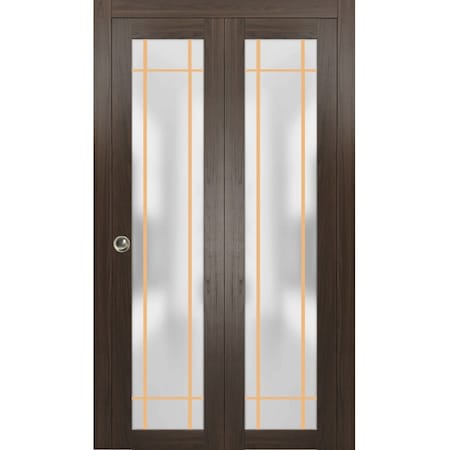 Sartodoors Sliding Closet Bi-fold Doors Planum 2113 Solid Core Modern Interior PLANUM2113BF-CA-60 x 84 (2* 30x84)