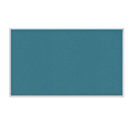 Ghent Fabric Bulletin Board, Satin Aluminum Frame, 4'Hx12'W, Teal AT412F97