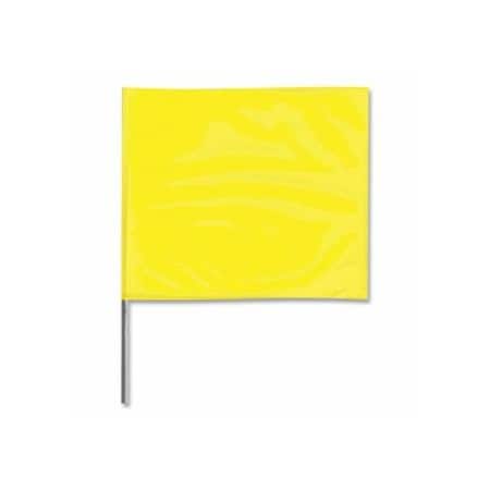 Presco Stake Flag, 4 in x 5 in, 30 in H, Yellow Glo, 100PK 764-4530YG
