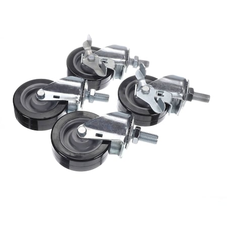 Stoelting Caster Replacement Kit, Swivel Stem, 2 with Brake/2 without 1177990-SV
