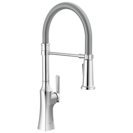 Delta Ermelo Single Handle Pull-Down Kitchen Faucet With Spring Spout In Chrome 18887-DST