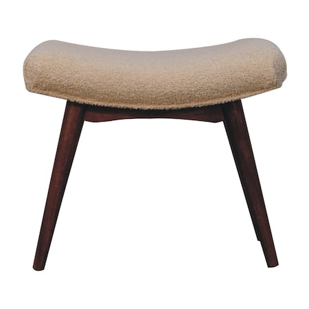 Homeroots 25in Brown Boucle and Solid Wood Upholstered Storage Bench With Cabinet 717475