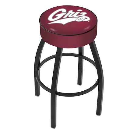 Holland Bar Stool Co 25" 4" Montana Cushion Seat, Blk Wrinkle Base Swivel Bar Stool L8B125MontUn