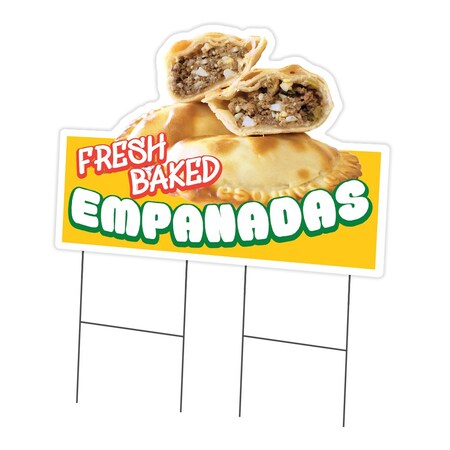 Signmission Fresh Baked Empanadas Die Cut Yard & Stake plastic window, 2436-Fresh Baked Empanadas C-DC-2436-DS-Fresh Baked Empanadas19