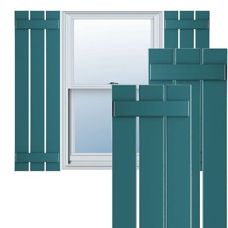 Ekena Millwork True Fit PVC, Three Board Spaced Board-n-Batten Shutters, Antigua , 17 1/8W x 58H, PR TFP101SBF17X058AN