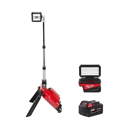 Milwaukee Tool M18 Tower Light+ 5.0 Battery+Flood Light 2120-20, 48-11-1850, 2359-20