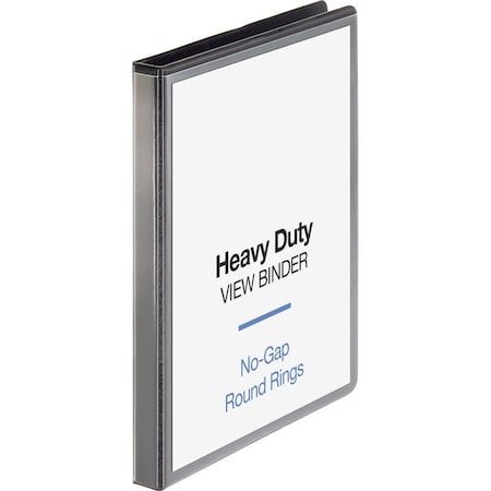 Business Source Ring Binder, Black, Clear Sleeve BSN19550