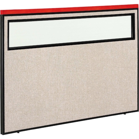 Global Industrial Interion Deluxe Office Partition Panel with Partial Window, 60-1/4"W x 43-1/2"H, Tan 694760WTN
