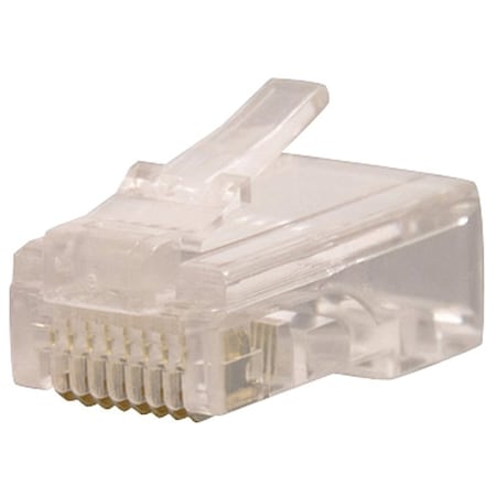Gardner Bender Modular Plug, RJ45 Connector, 8 Contact, 8 Position, White GMC-88C5