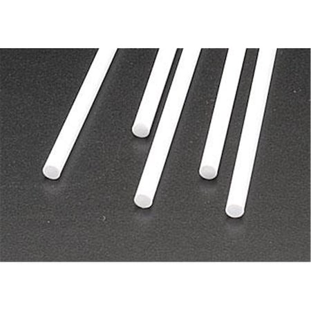 Plastruct 0.15 x 10 in. Round Solid Styrene Rod, White, 5PK PLS90862