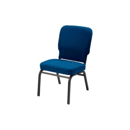 Kfi KFI Oversized Church Chair - Armless - Stacking - Cobalt Blue Fabric/Black Frame HTB1040SB-3317