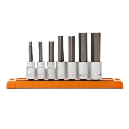 Gearwrench Mid Length Hex Bit Socket, Met, 1/2 Dr, 7PC 82586