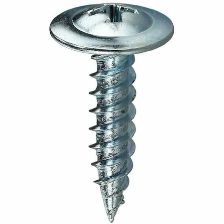Dottie Sheet Metal Screw, #8 x 1-5/8 in, Zinc Plated Steel Wafer Head Phillips Drive, 100 PK KW8158