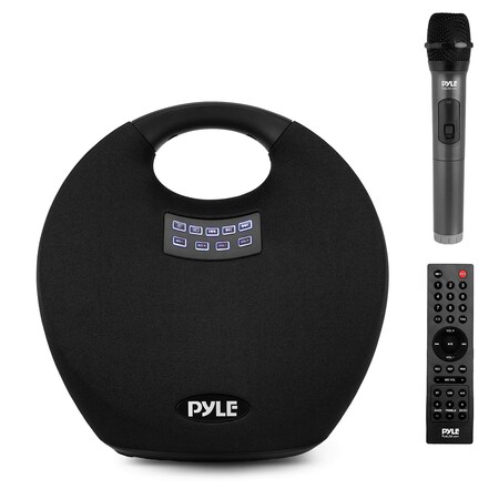 Pyle Wireless Portable Bluetooth Speaker, with Built in Rechargeable Battery, Wireless Microphone, Clear PNX6WPBK
