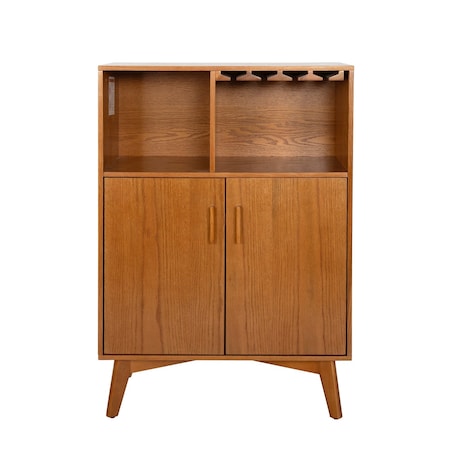Homeroots 32in Brown Wood Accent Cabinet 691661