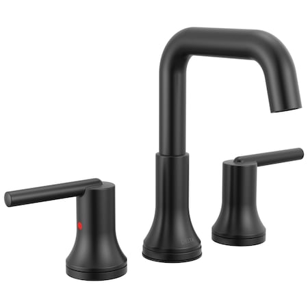 Delta Trinsic Two Handle Widespread Bathroom Faucet In Matte Black 3554-BLMPU-DST