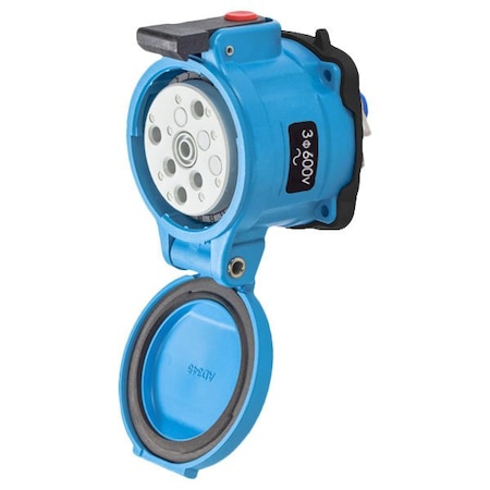 Meltric DS30 RECEPTACLE POLY BLUE SIZE 3 TYPE 3R 3P+G 30 A 600 VAC 60 Hz +2 AUX 33-34143-972