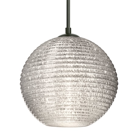 Besa Lighting Besa Kristall 8 Pendant, Glitter, Black Finish, 1x 9W LED 1JT-4616GL-LED-BK