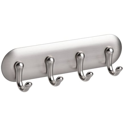 Interdesign iDESIGN Key Rack, 4-Key Hook, Stainless Steel, Silver, Brushed, 7 in L 54470