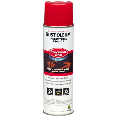 Rust-Oleum Precision Line Marking Paint, 20 oz, Safety Red, Water -Based 203038