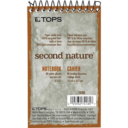 Tops 3 x 5" Single Subject Wirebound Notebook TOP74135