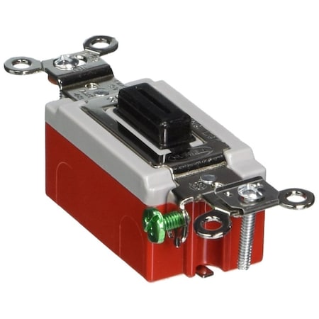 Hubbell Wiring Heavy Duty Locking Toggle Switches, 20A 120/277V AC, Single Pole, Back/Side Wired HBL1221L