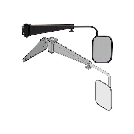 K&M Mfg Mirror Kit for Case IH Maxxum Series Tractors Right-Hand Black Powder Coat 3134