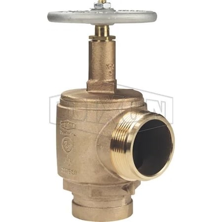 Dixon Angle Hose Valve, 2-1/2 in, Groove x Male NST NH, Cast Brass, Domestic AVG250F